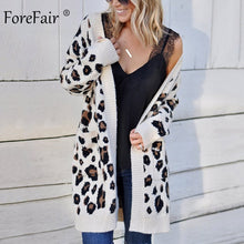 Load image into Gallery viewer, Forefair Oversize Casual Leopard Cardigan Women Kimono 2019 Autumn Plus Size Long Winter Knitted Sweater Female