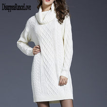 Load image into Gallery viewer, Sweater Dress Women Winter Clothes Loose Long Sleeve Oversize Jumper Shirt Tops Dress robe pull 2019 New Autumn Pullover