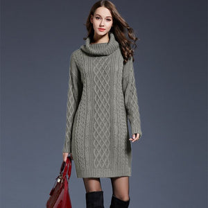 Sweater Dress Women Winter Clothes Loose Long Sleeve Oversize Jumper Shirt Tops Dress robe pull 2019 New Autumn Pullover