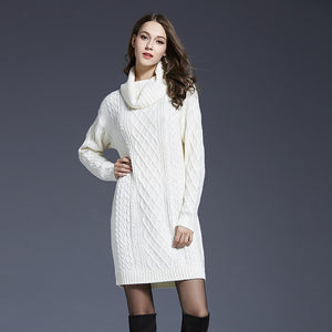 Sweater Dress Women Winter Clothes Loose Long Sleeve Oversize Jumper Shirt Tops Dress robe pull 2019 New Autumn Pullover