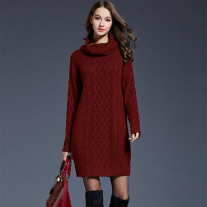 Sweater Dress Women Winter Clothes Loose Long Sleeve Oversize Jumper Shirt Tops Dress robe pull 2019 New Autumn Pullover