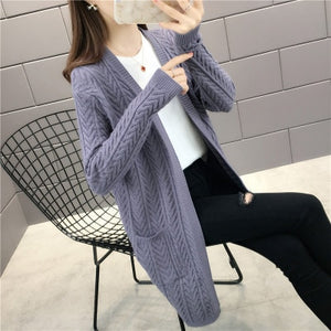 Women Sweater Batwing Long Sleeve Knitted Cardigan Coat Open Stitch Knit Sweater Jacket Autumn Women Clothes Poncho Feminino