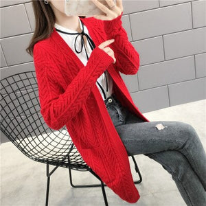 Women Sweater Batwing Long Sleeve Knitted Cardigan Coat Open Stitch Knit Sweater Jacket Autumn Women Clothes Poncho Feminino