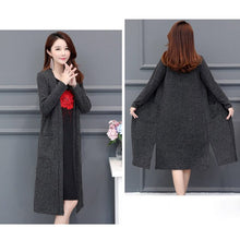 Load image into Gallery viewer, OHRYIYIE Plus Size 5XL 2020 New Spring Autumn Long Cardigan Ladies Fashion Thick Knitted Sweater Women Casual Large Coat L-5XL
