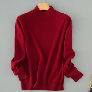 Qualtiy Cashmere Sweater Women Turtleneck Women's Plus Size Knitted Pullovers Winter Warm Sweaters Female D498