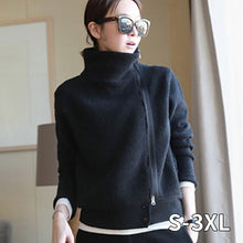 Load image into Gallery viewer, 2020 women Cardigan Double thickening loose turtleneck female sweater Ladies&#39; Solid Cashmere Sweater Knitting Cardigans
